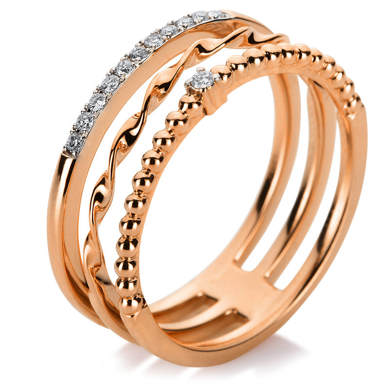 Mehrfachsteinbesatz Ring Rotgold 18kt Ref-1A172