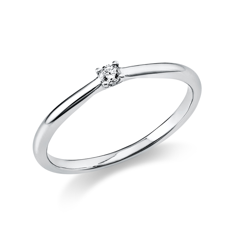 Solitaire Ring Weißgold 18kt 0,05ct
