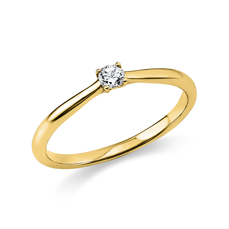 Solitaire Ring Weißgold 14kt 0,1ct