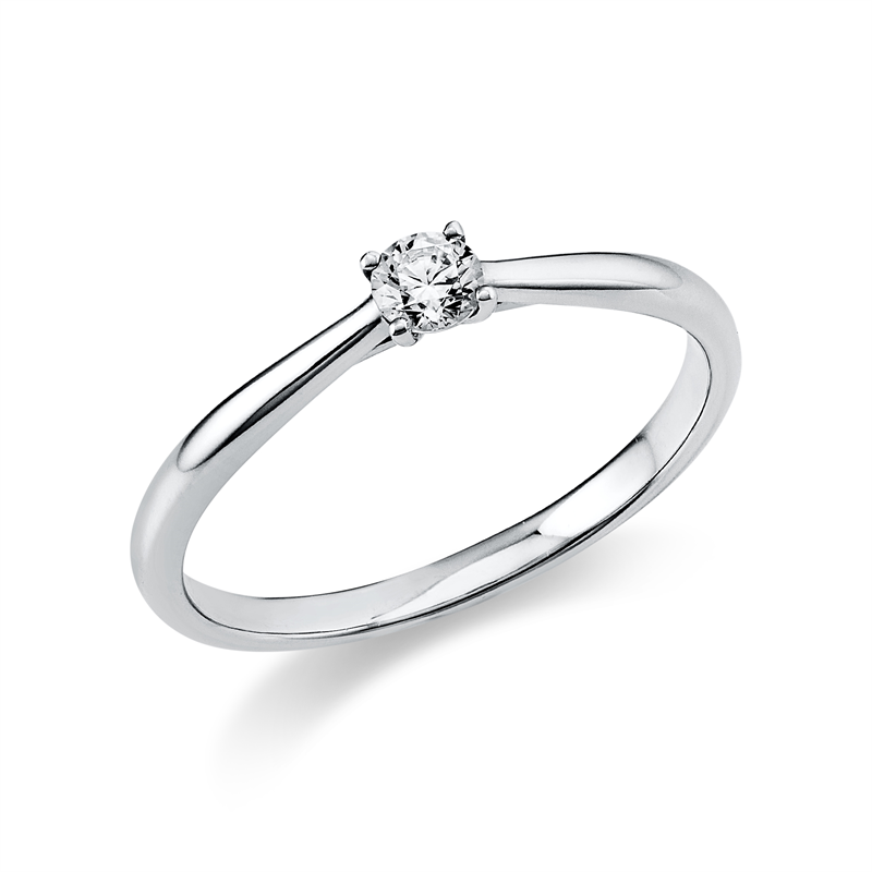 Solitaire Ring Weißgold 18kt 0,15ct