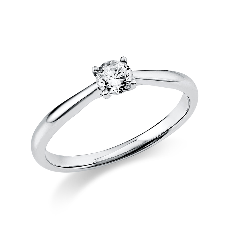 Solitaire Ring Weißgold 14kt 0,25ct