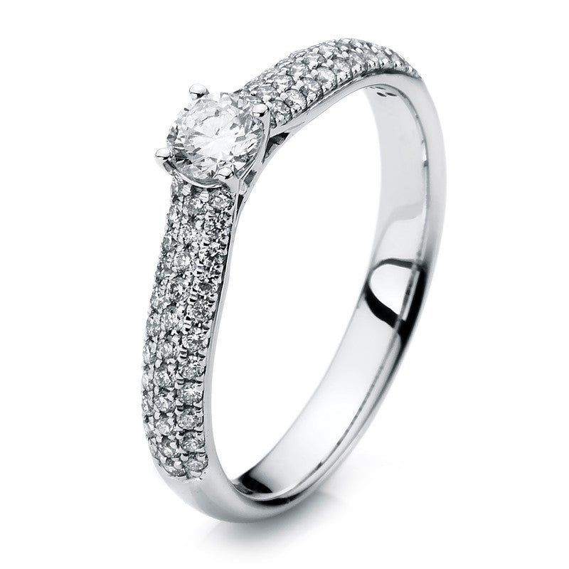 Mehrfachsteinbesatz Ring Weißgold 14kt 0,54ct