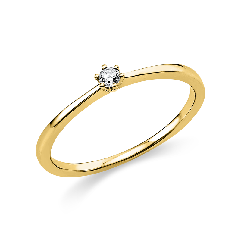 Solitaire Ring Gelbgold 14kt 0,05ct