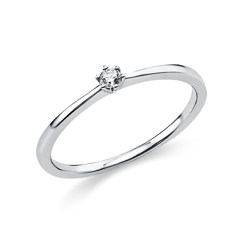Solitaire Ring Weißgold 14kt 0,05ct