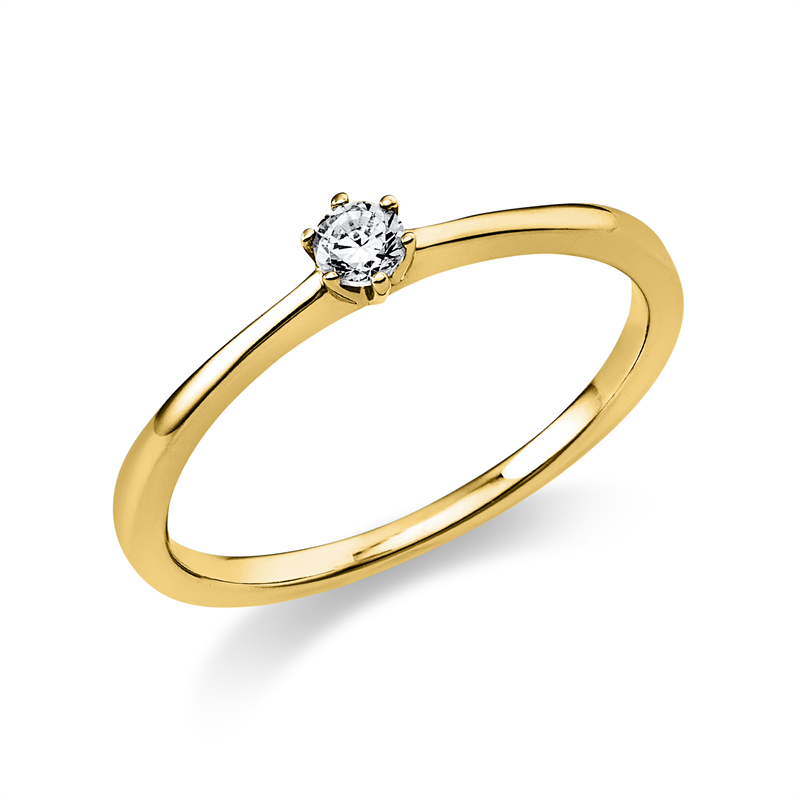 Solitaire Ring Weißgold 14kt 0,1ct