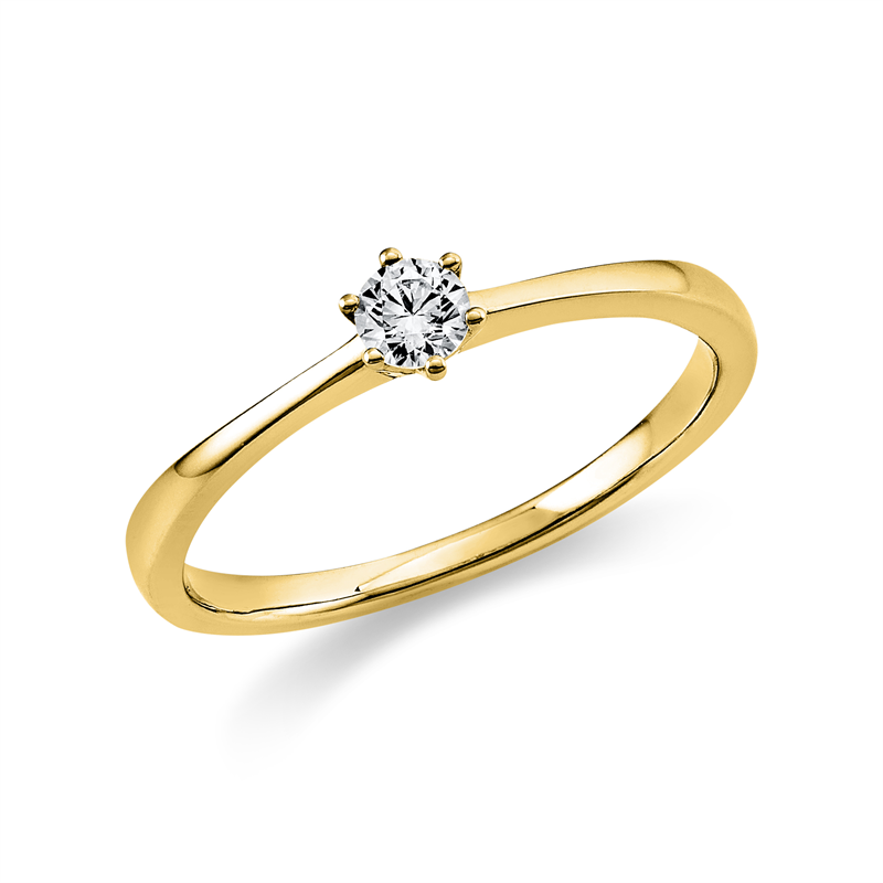 Solitaire Ring Weißgold 14kt 0,15ct