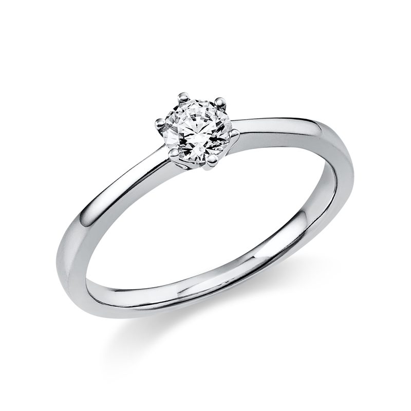 Solitaire Ring Weißgold 14kt 0,3ct