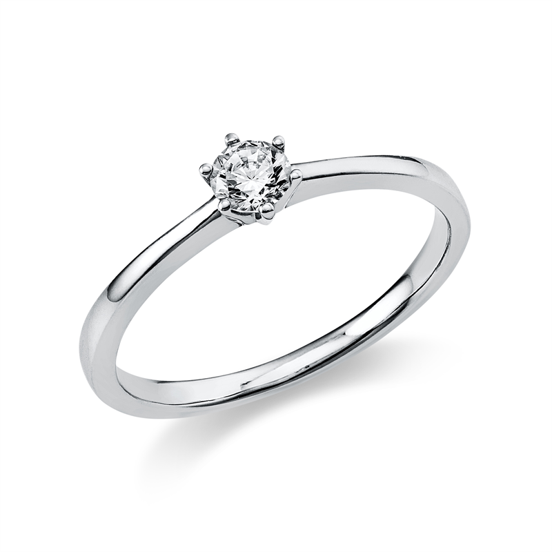 Solitaire Ring Weißgold 14kt 0,2ct