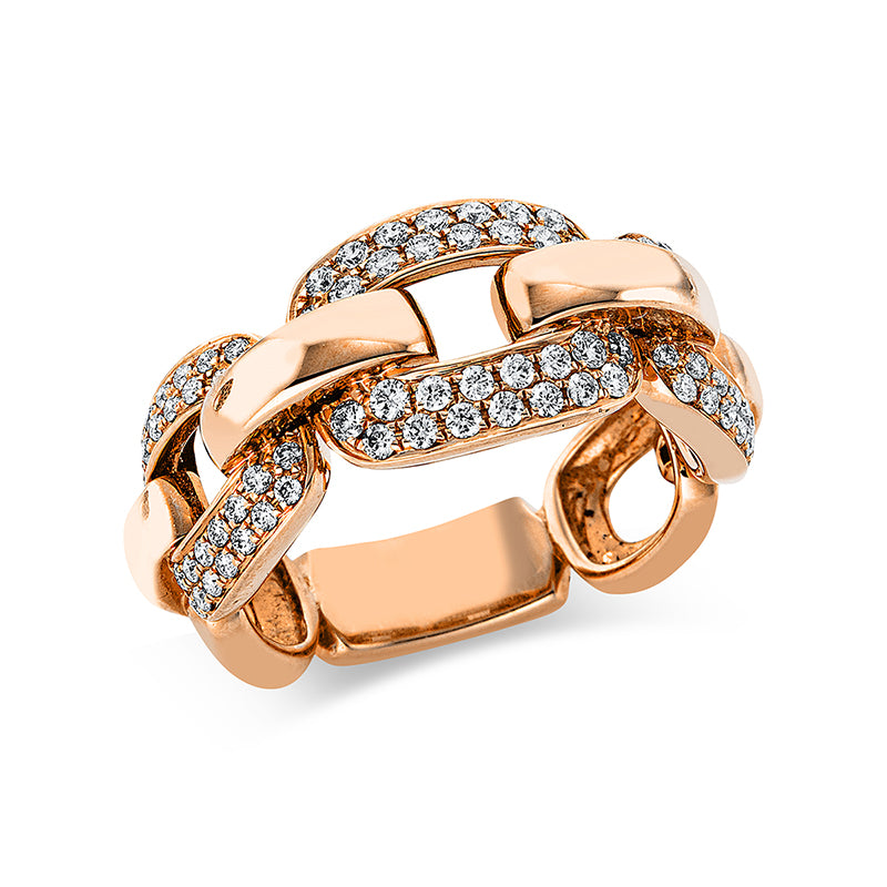 Mehrfachsteinbesatz Ring Rotgold 18kt 0,6ct