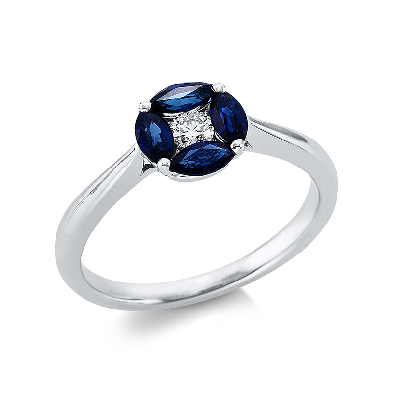 Farbstein Classic Ring Weißgold 18kt 0,11ct