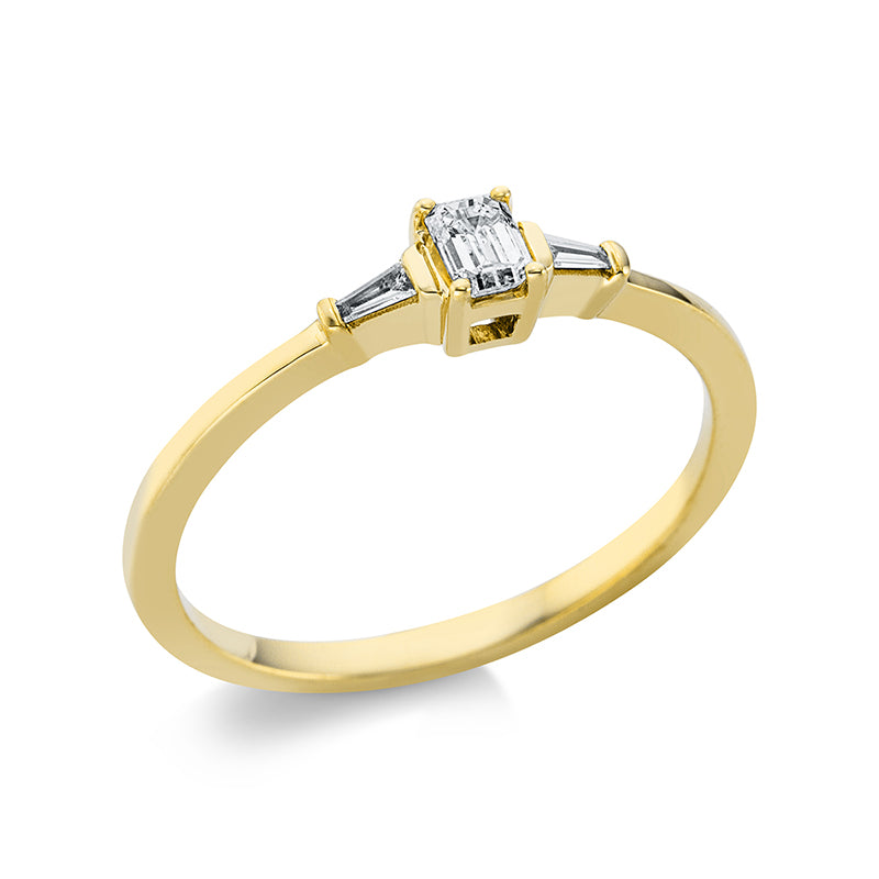 Solitaire mit Besatz Ring Weißgold 18kt 0,2ct