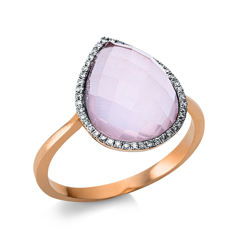 Farbstein Fashion Ring Rotgold / Weißgold 18kt 0,12ct