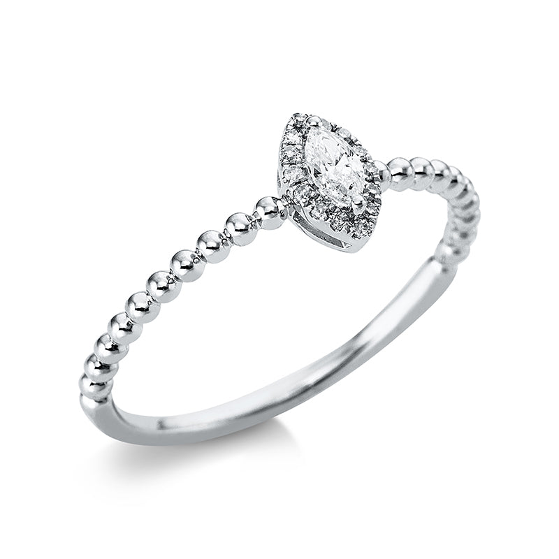 Solitaire mit Besatz Ring Weißgold 18kt Ref-1AR85
