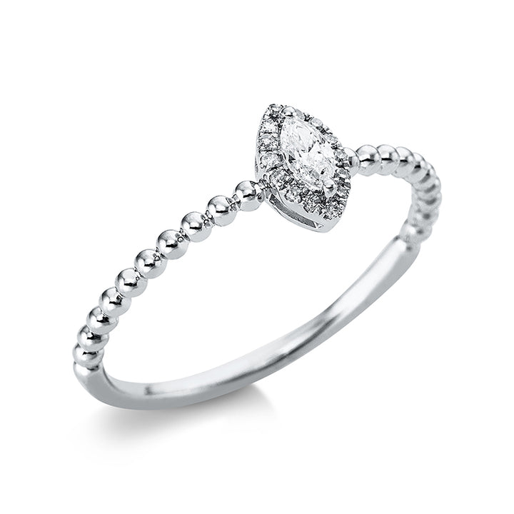 Solitaire mit Besatz Ring Weißgold 18kt Ref-1AR85