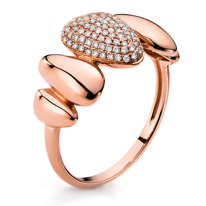 Pavé Ring Rotgold 14kt 0,23ct