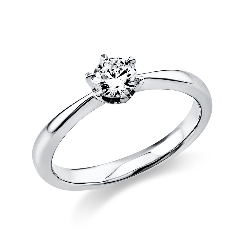 Solitaire Ring Weißgold 14kt 0,43ct