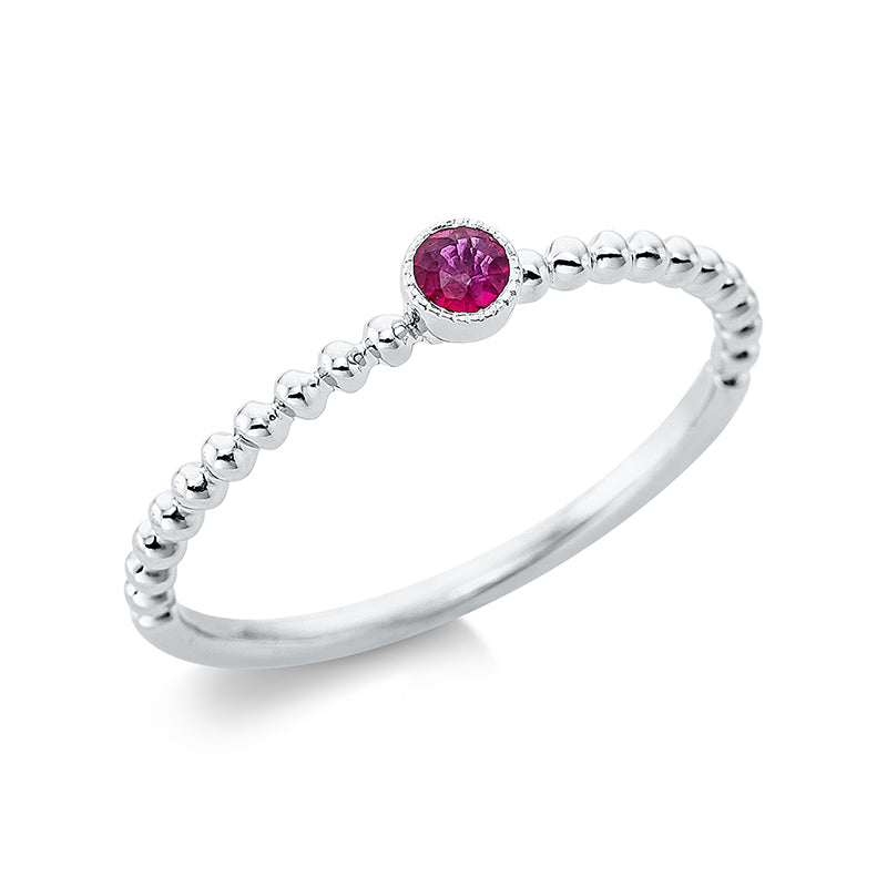 Farbstein Classic Ring Weißgold 18kt