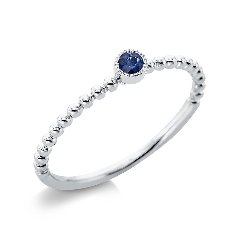 Farbstein Classic Ring Weißgold 18kt