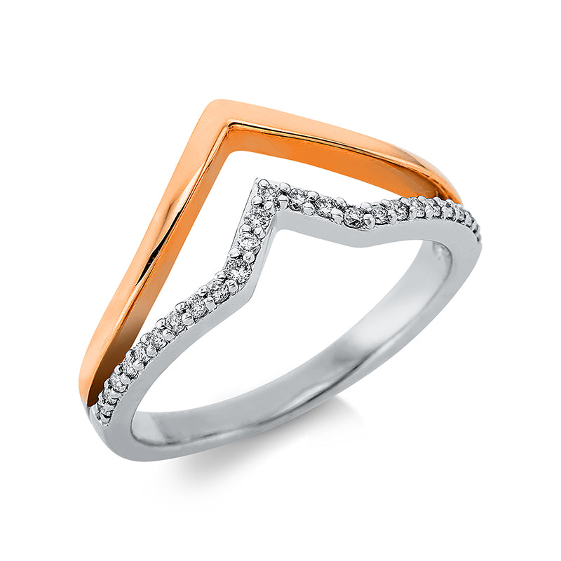 Modern Woman Ring Rotgold / Weißgold 18kt 0,11ct