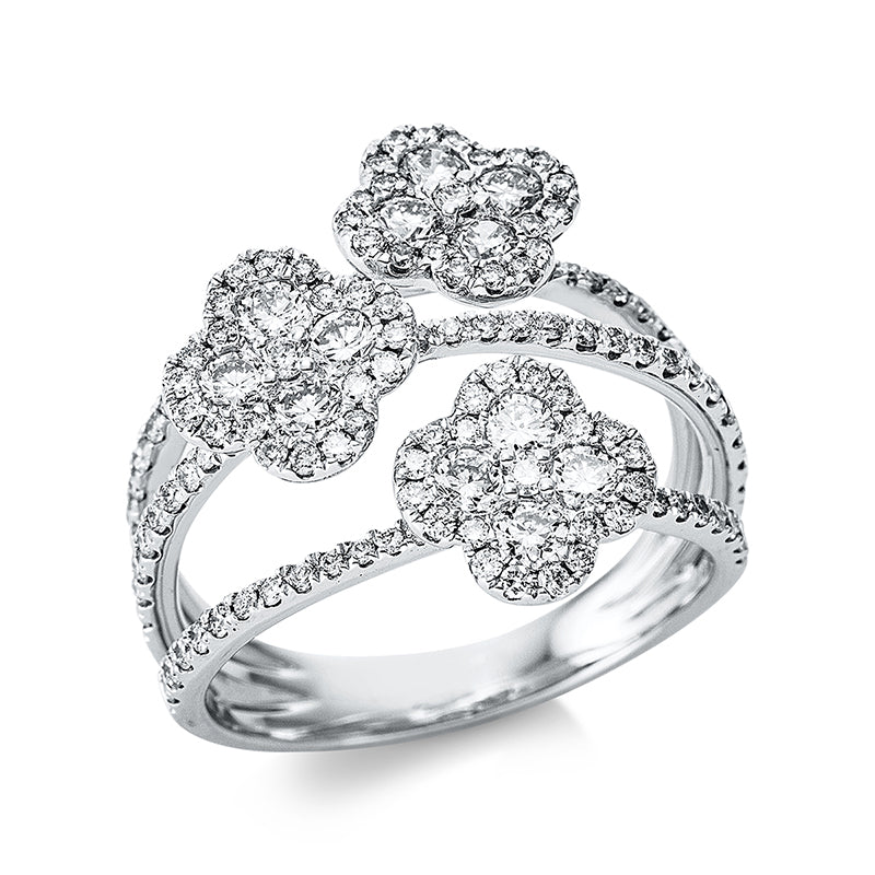Mehrfachsteinbesatz Ring Weißgold 18kt 1,36ct