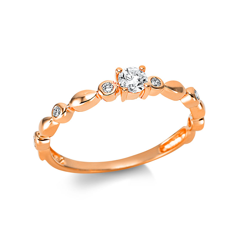 Solitaire mit Besatz Ring Weißgold 18kt 0,23ct
