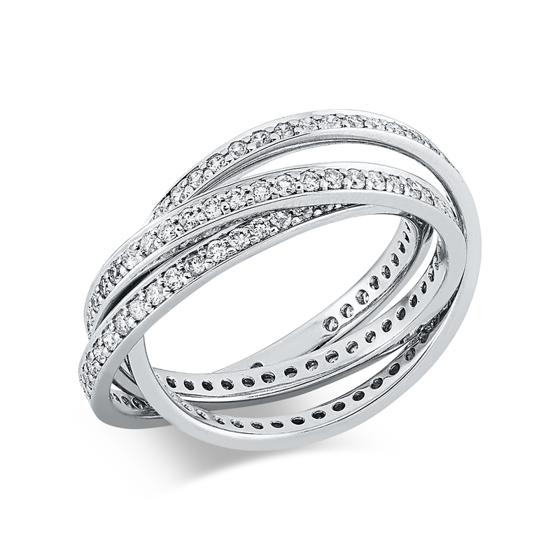 Mehrfachsteinbesatz Ring Weißgold 18kt 0,98ct