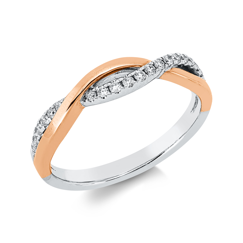 Modern Woman Ring Weißgold / Rotgold 18kt 0,17ct