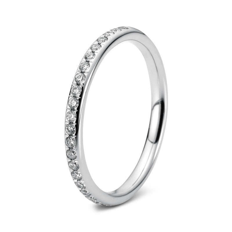 Memoire halb Ring Weißgold 18kt 0,13ct