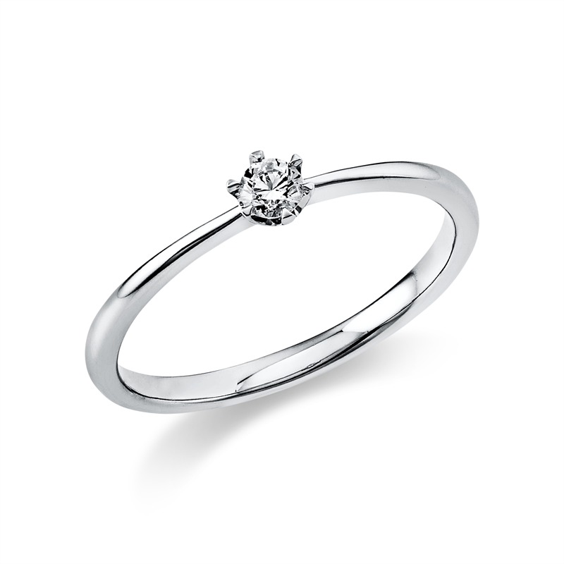 Solitaire Ring Weißgold 18kt 0,1ct