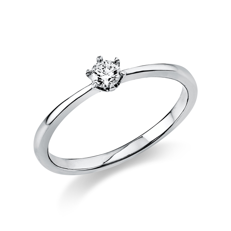 Solitaire Ring Weißgold 18kt 0,15ct