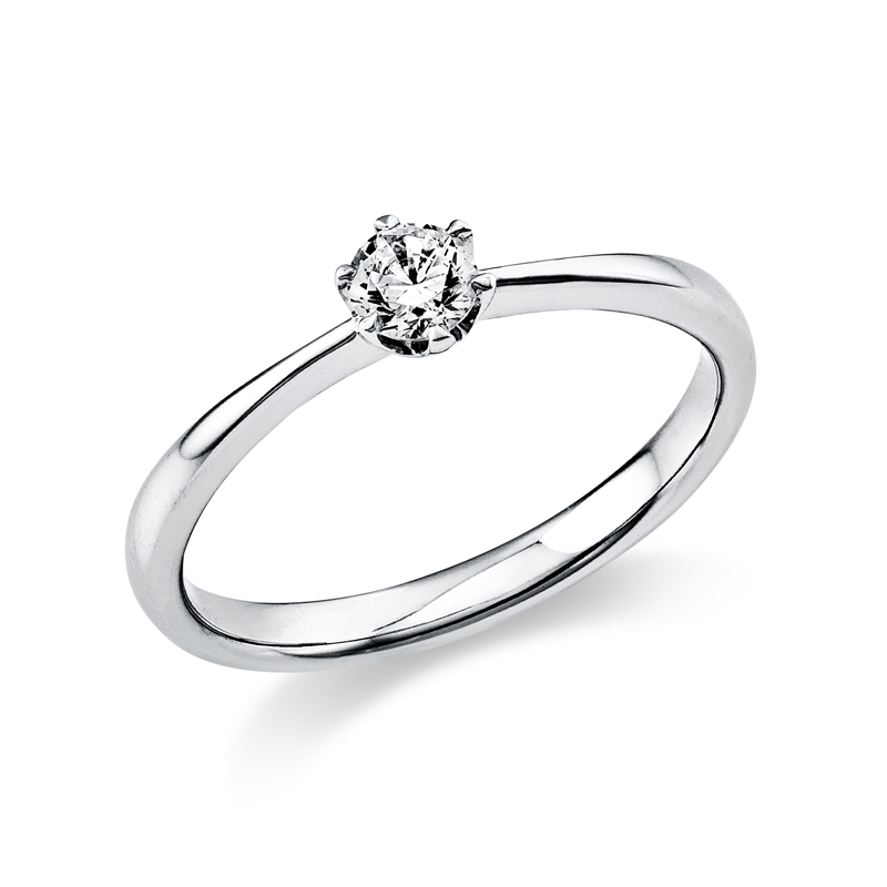 Solitaire Ring Weißgold 18kt 0,2ct