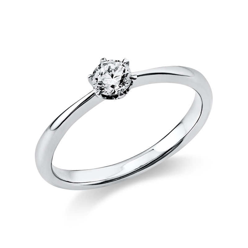 Solitaire Ring Weißgold 18kt 0,25ct