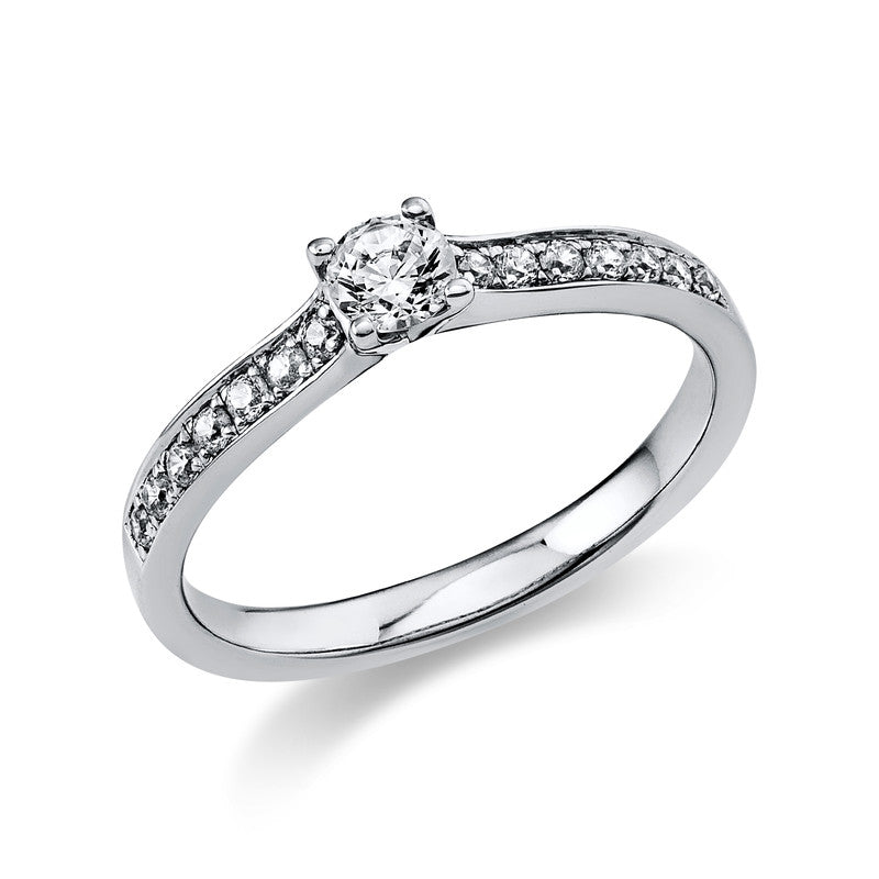 Mehrfachsteinbesatz Ring Weißgold 14kt 0,37ct