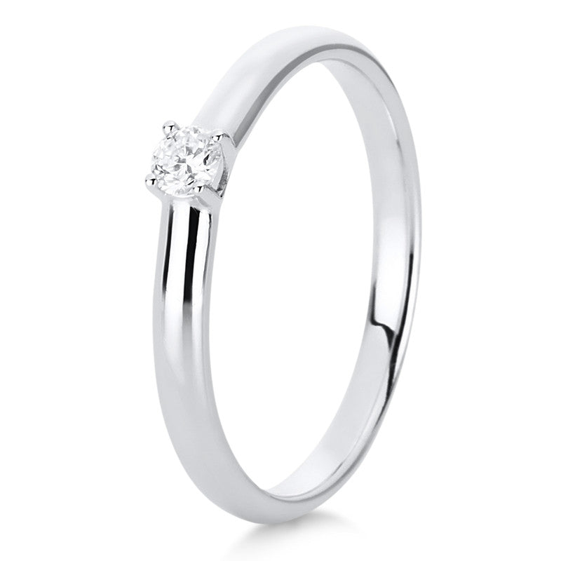 Solitaire Ring Weißgold 18kt 0,1ct