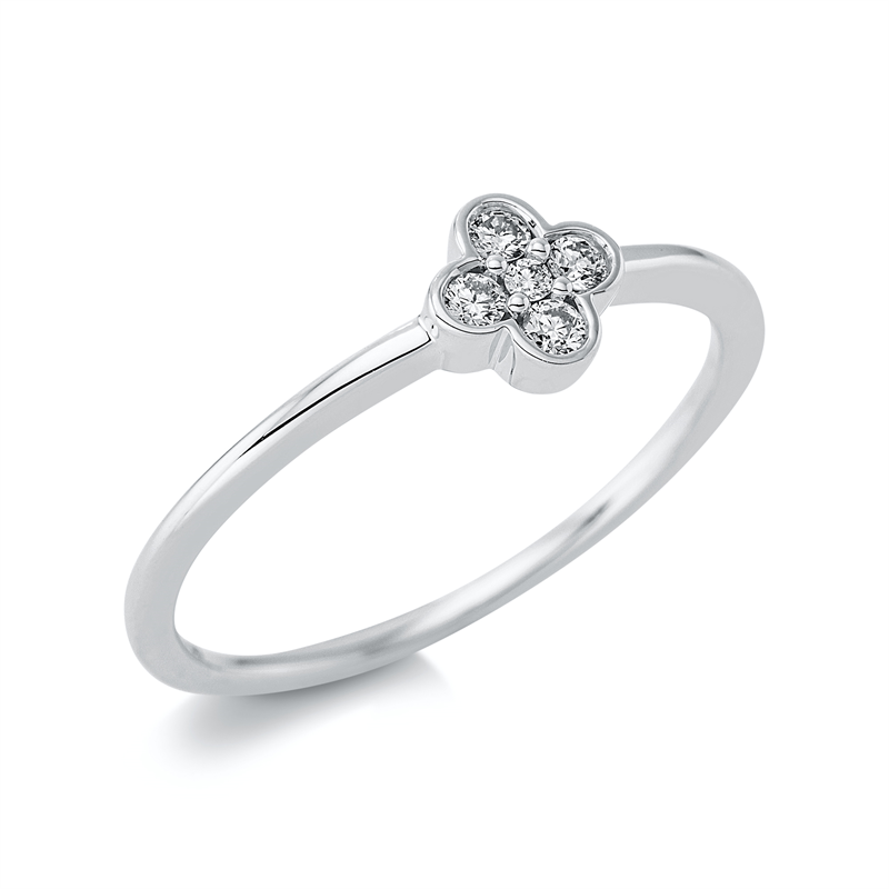 Modern Woman Ring Weißgold 18kt 0,09ct