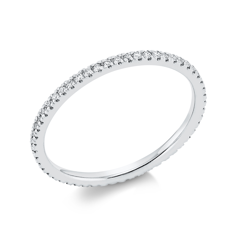 Memoire voll Ring Weißgold 18kt 0,19ct