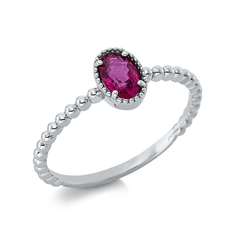 Farbstein Classic Ring Weißgold 18kt
