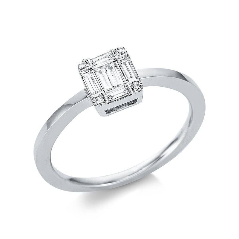 Baguette Illusion Ring Weißgold 18kt 0,3ct