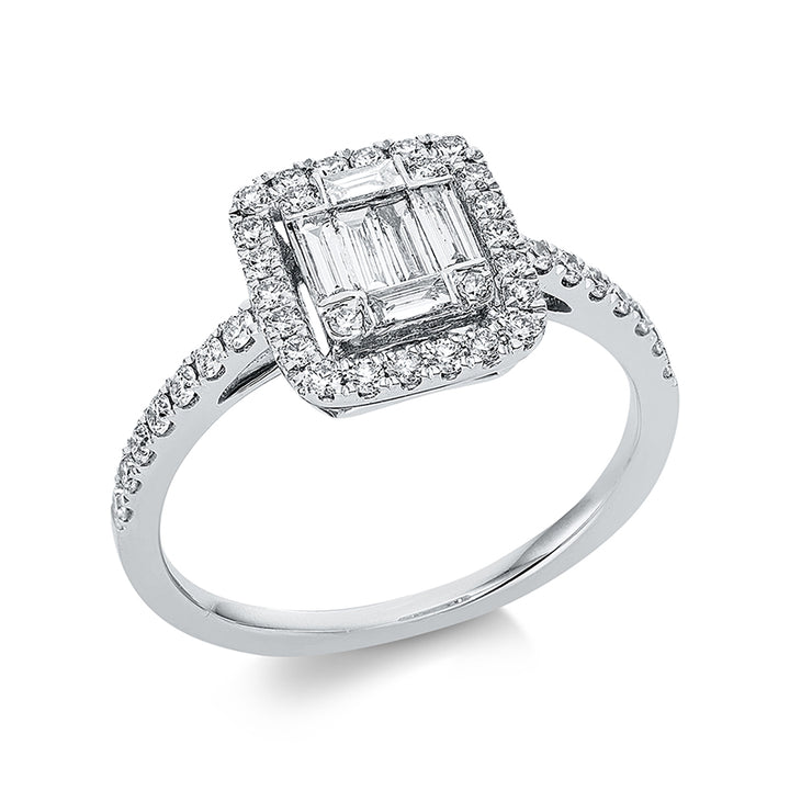Baguette Illusion Ring Weißgold 18kt Ref-1CI22