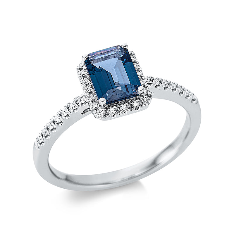 Farbstein Fashion Ring Weißgold 18kt 0,11ct