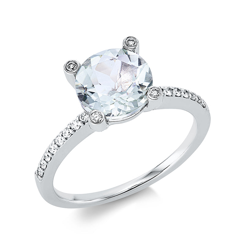 Farbstein Fashion Ring Weißgold 18kt 0,22ct