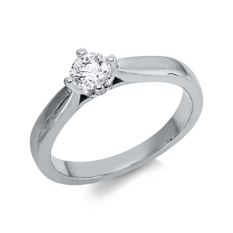 Solitaire Ring Weißgold 14kt Ref-1CO34