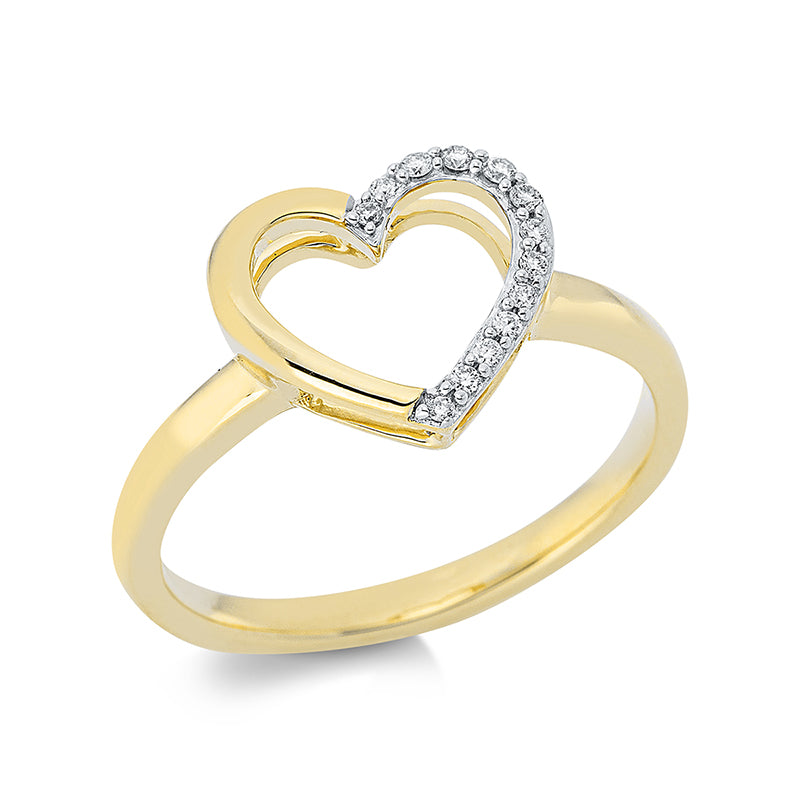 Herz Ring Weißgold 18kt 0,06ct
