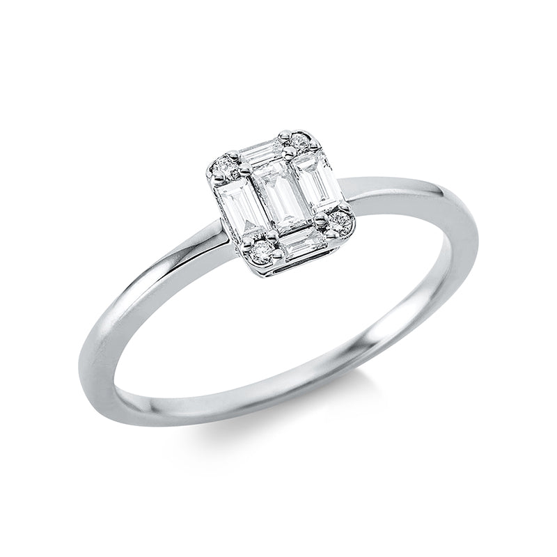 Baguette Illusion Ring Weißgold 18kt Ref-1CP17