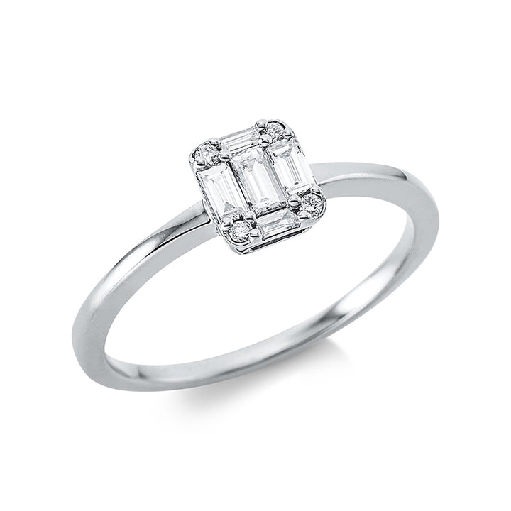 Baguette Illusion Ring Weißgold 18kt Ref-1CP17