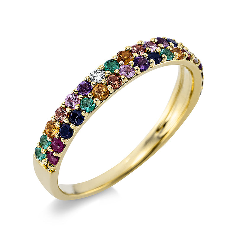 Rainbow & Multicolor Ring Rotgold 18kt 0,03ct
