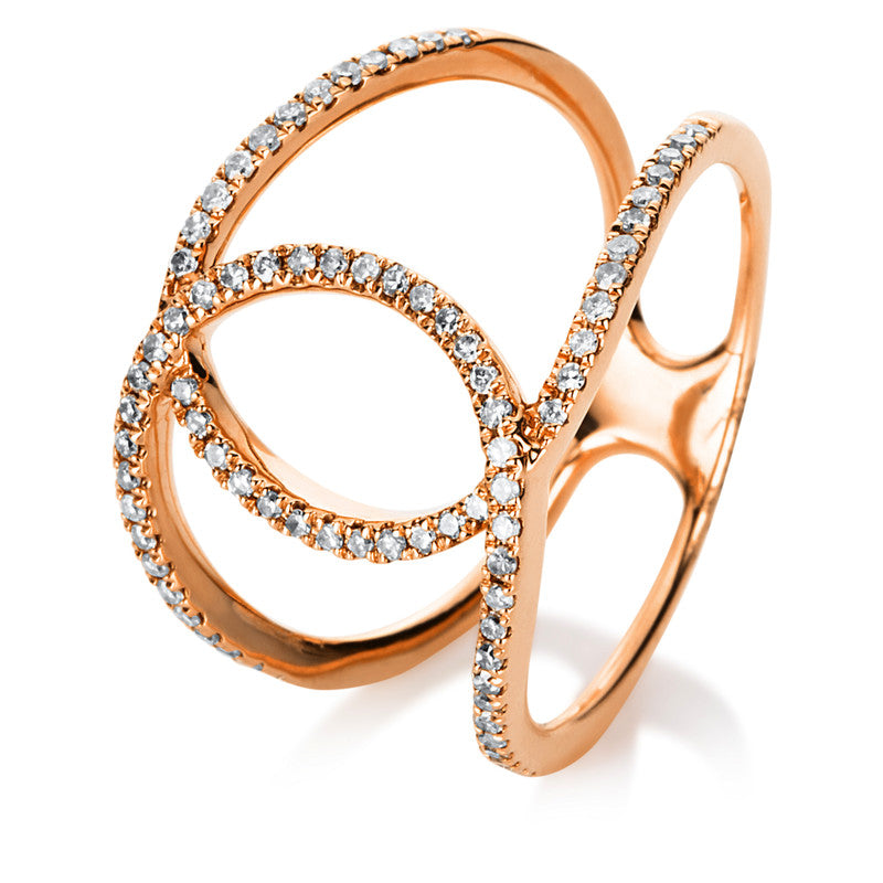 Mehrfachsteinbesatz Ring Rotgold 14kt 0,32ct