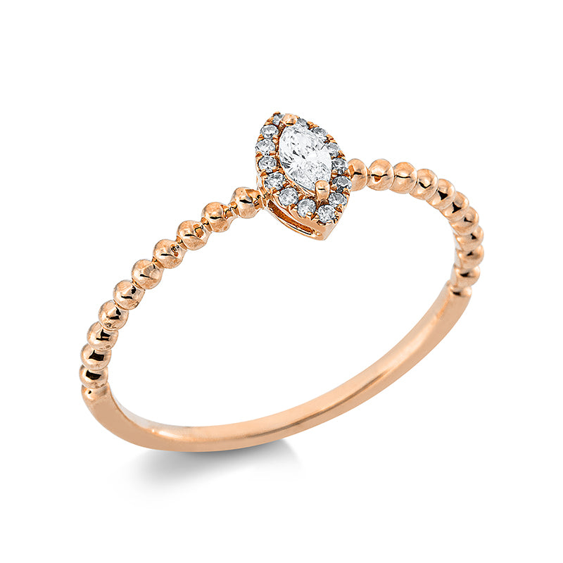 Solitaire mit Besatz Ring Weißgold 18kt 0,13ct