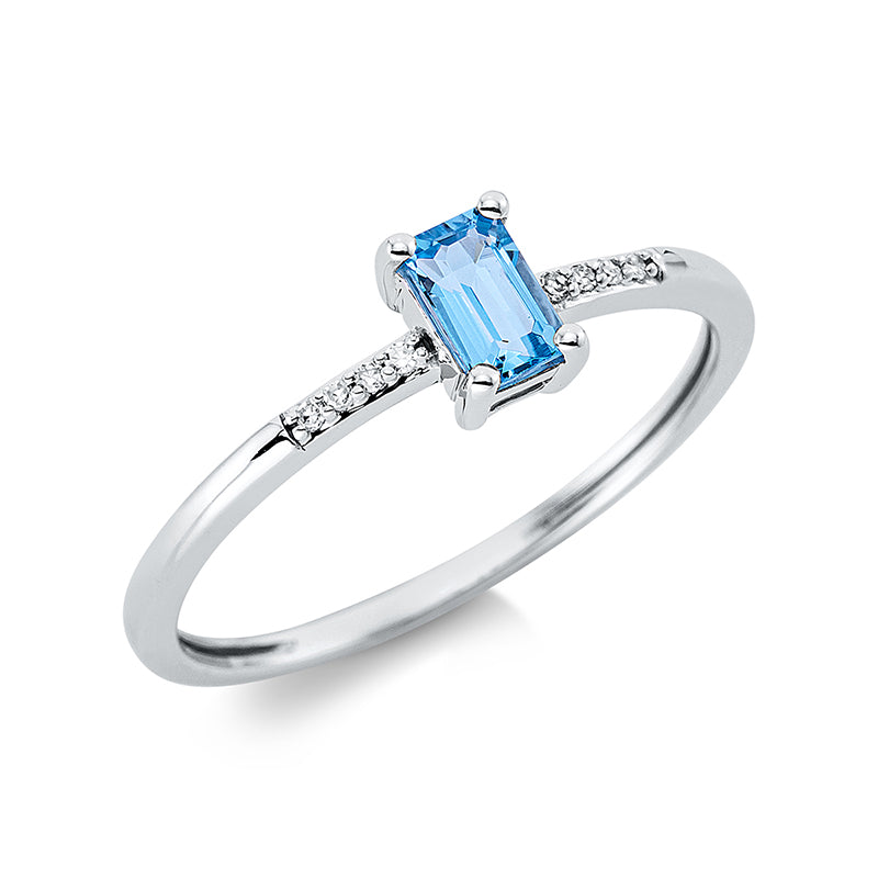 Farbstein Fashion Ring Weißgold 18kt 0,02ct