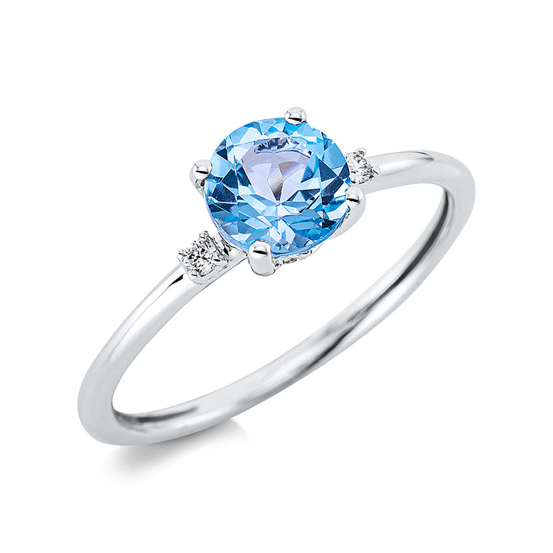 Farbstein Fashion Ring Weißgold 18kt 0,03ct